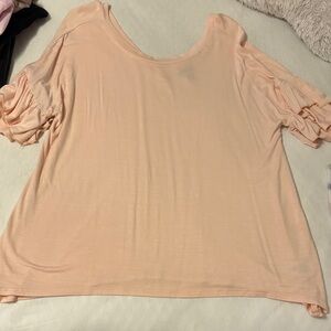 Chelsea28 pink ruffle sleeve top- size S